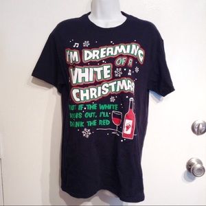 Red Wine White Christmas Funny Holiday Novelty Tee